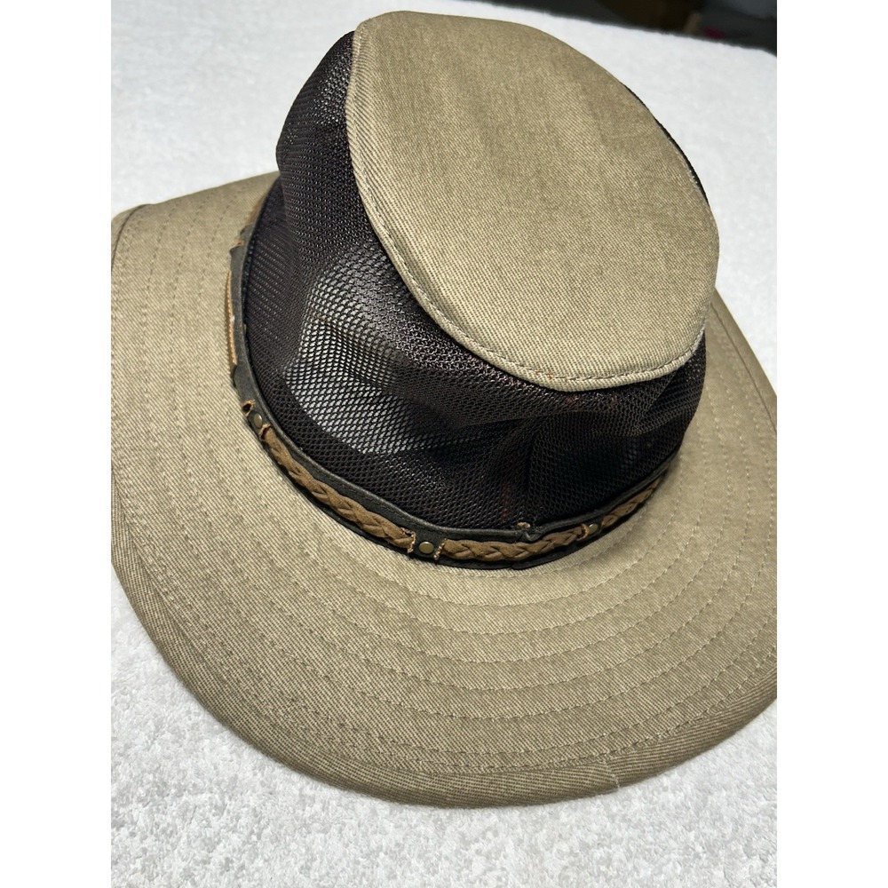 Stetson Men's‎ Cotton And Mesh Travelers Hat With Braided Leather X-Large NWT
